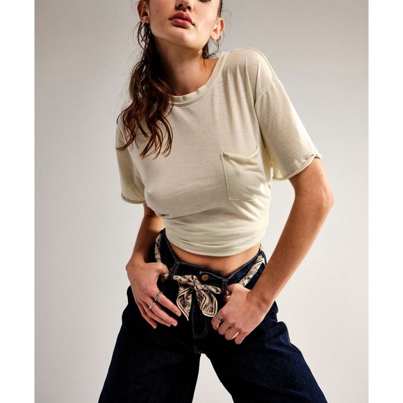 FREE PEOPLE Vella Tee / White Swan - Picture 7 of 9